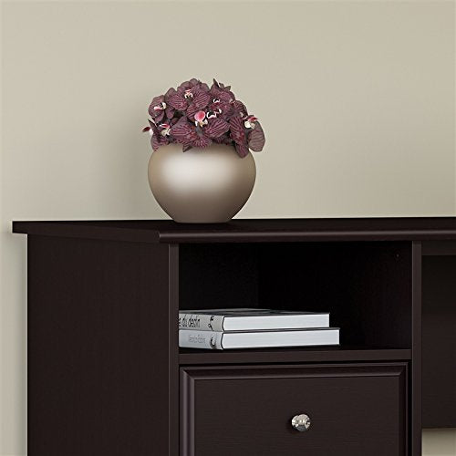 Bush Furniture Cabot 60W 3 Position L Shaped Sit to Stand Desk in Espresso Oak