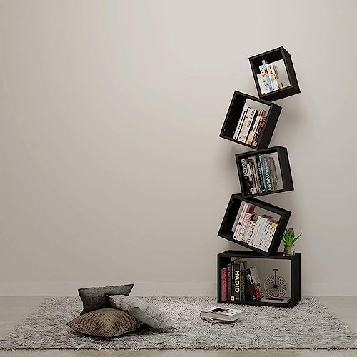 UANGLI Simple Suspended Bookshelf Display Rack - Black