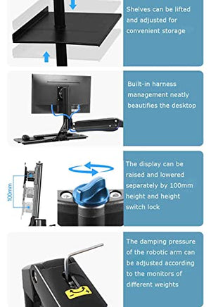 ASUMUI Rolling Laptop Workstation Stand Desk with Keyboard Tray, Adjustable Height