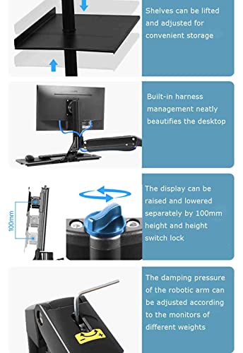 DADHI Computer Desk Display Floor Stand Rotation Mobile Cart Rack