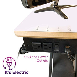 Cloud Nine Shift Desk – 36” Electric Height Adjustable Desk Converter – Sit to Stand Desktop Converter - Electric Standing Desk Converter - Fits Dual Monitors (Black)