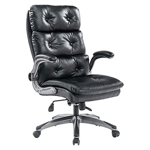 MUMUJJ Office Chair, PU Leather Executive Desk Chair with Adjustable Tilt Angle, Thick Padding, and Lumbar Support