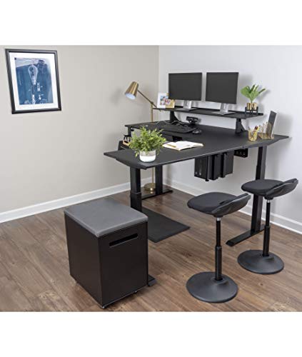 Triple Motor Electric L Shaped Desk/Standing Desk with EZ Assemble Frame | Assembles in Minutes | Extra Weight Capacity (71") (Black) (71" x 71", Black Frame/Black Top)
