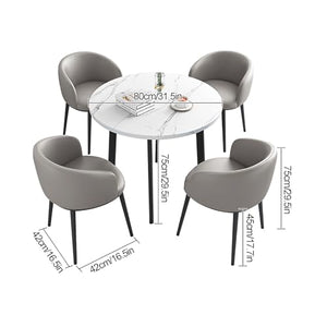 SARKEY Round Dining Table Set with 4 Chairs - Simple Office Club Furniture for Living Room & Kitchen