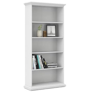 Home Square Modern Wood Bookcase Set in White (Set of 2)