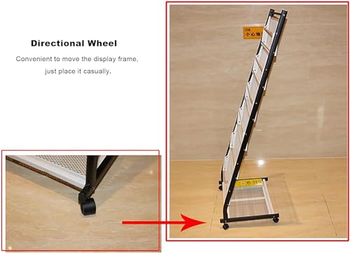 WEBERT Floor-Standing Magazine Rack - 7 Pocket Commercial Brochure Display Stand