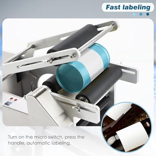 ErnZi Semi-Automatic Round Bottle Labeling Machine 20-40 pcs/min - Bottle Label Applicator