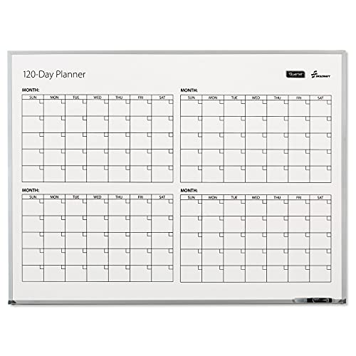 AbilityOne - Quartet/SKILCRAFT 4-Month Dry Erase Calendar - 4’W x 3’L, Undated 7110-01-622-2133