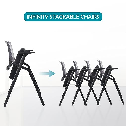 BLANEDUO Folding Conference Room Chairs with Lumbar Support, Stackable Office Guest Chairs - 20 Pack