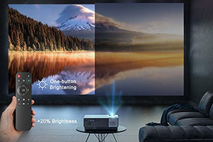 Projector, BOSNAS 8000 Lux Home Video Projectors, 1920×1080P, Support 300" Screen Playing with Hi-Fi Speakers and 4-D Keystone Correction, Compatible with TV Stick/Phone/Laptop/DVD Player/PS4