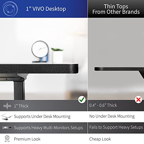 VIVO Electric Height Adjustable L-Shaped Corner Stand Up Desk, White Frame, 2 Dark Gray Table Tops, Memory Controller, 3E Series