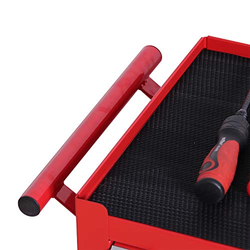 TANKSTORM Heavy Duty Steel Rolling Tool Box 5 Drawer Cart (TZ35 Red)