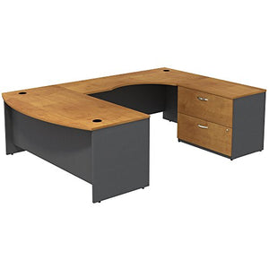 Bush Business Furniture Series C 72W Bowfront RH U-Station with 2-Drawer Lateral File