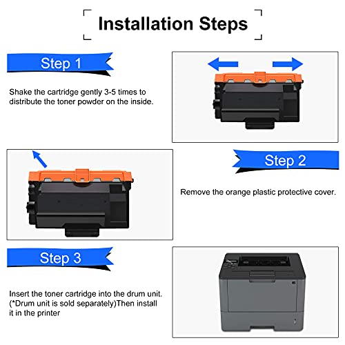 (5 PK,Black) 4 Pack TN880 TN-880 Extra High Yield Toner Cartridge + 1 Pack DR820 DR-820 Drum Unit Compatible Replacement for Brother DCP L5500DN L5600DN L5650DN MFC L6700DW L6750DW L5800DW Printer