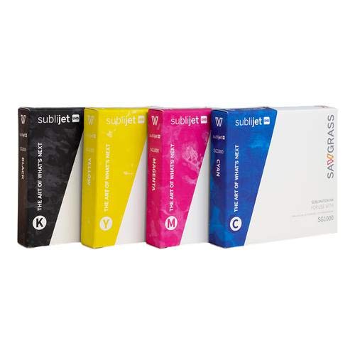 SAWGRASS SUBLIJET UHD Ink Cartridges for Sawgrass Virtuoso SG500 and SG1000 Printer. Complete Set. Bundle with 330 Sheets SUBLIMAX Sublimation Paper (Instant Dry - No Smudge - Made in Japan).