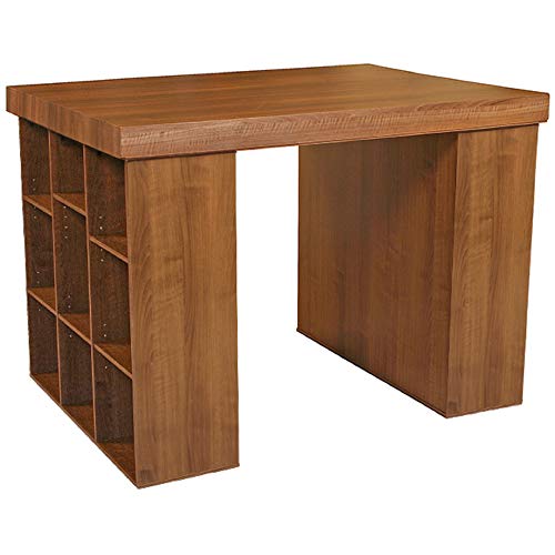 Venture Horizon Project Center Desk with 2 Bookcase Sides - Walnut