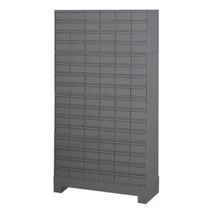 Durham 022-95 Prime Cold Rolled Steel Cabinet, 96 Drawer, 12-1/4" Length x 34-1/8" Width x 62-1/2" Height, Gray Powder Coat Finish