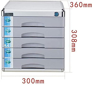 None File Storage Cabinet High-Hardness Aluminum Alloy Lockable Drawer Organizer (30X36X30.8CM) - Grey