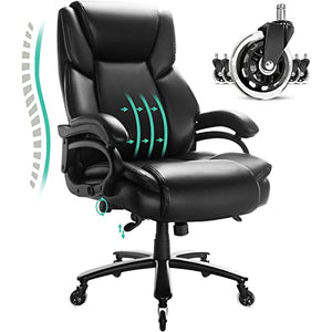 OFIKA Big and Tall Office Chair 500lbs - Adjustable Lumbar Support, Heavy Duty High Back Executive Desk Chair