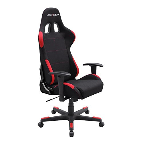 DXRacer Formula Series OH/FD01/NR Black Racing Seat Office DX Racer Chair Gaming Ergonomic Adjustable Computer Chair with - Included Head and Lumbar Support Pillows (Black/Red)