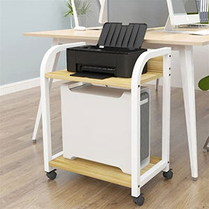 LOVULIFE Computer Tower Stand Printer Table Double-layer Shelf With Pulleys CPU Stand