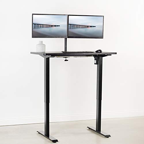VIVO Black Electric Stand Up Desk Frame Workstation, Single Motor Ergonomic Standing Height Adjustable Base with Simple Controller, DESK-V100EB