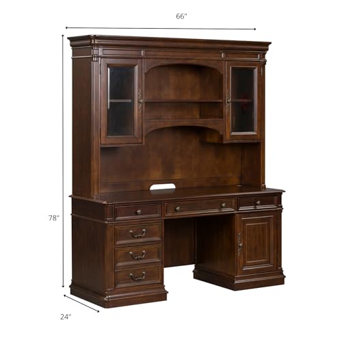 Liberty Furniture INDUSTRIES Brayton Manor Jr Executive Credenza Set, Dark Brown