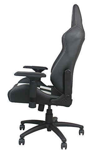 Finish Line White on Black Checkered Flag Pattern Gaming and Lifestyle Chair by RapidX