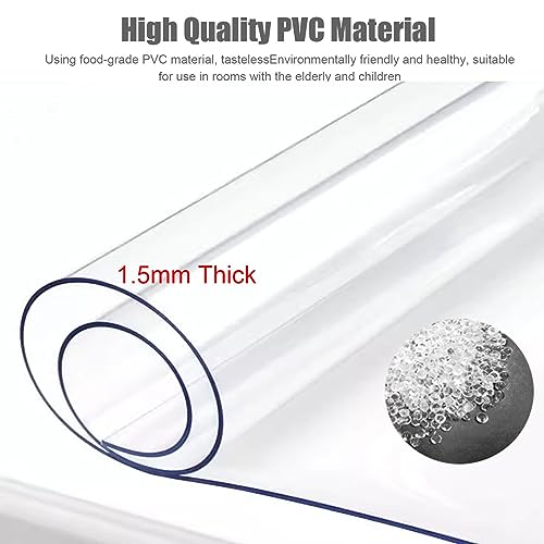 ENWINDXS Clear Plastic Vinyl Rug Protector Chair Mat for Hardwood Floor, Non-Slip Scratch Resistant Indoor Mat
