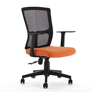 UsmAsk High-Back Mesh Ergonomic Drafting Office Chair with Adjustable Foot Ring and Arms - Black/Orange