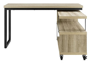 Ameriwood Home Ryker L-Shaped Swivel Desk, Brown Oak
