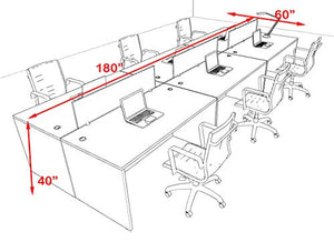 UTM Furniture Modern Acrylic Divider Office Workstation Desk Set - 6 Person, of-CPN-FPB9