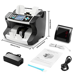 Ten-Tatent SH-206C US Dollar Money Counter Machine Mixed Denomination, Cash Value Bill Counting, IMG/UV/MG/IR/MT/DD Counterfeit Detection, Receipt Printing Enabled