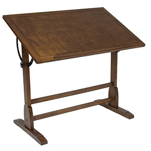 Studio Design Vintage Drawing Drafting Wooden Craft Desk, Rustic Oak (2 Pack)