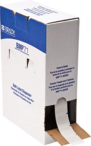 Brady BM71-19-427 Self-Laminating Vinyl Bulk Labels BMP61, BMP71, M611, TLS2200, White/Translucent (2500 Labels per Roll, 1 Roll per Package)