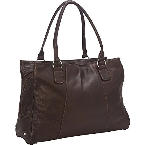 Piel Leather Laptop Travel Tote, Chocolate