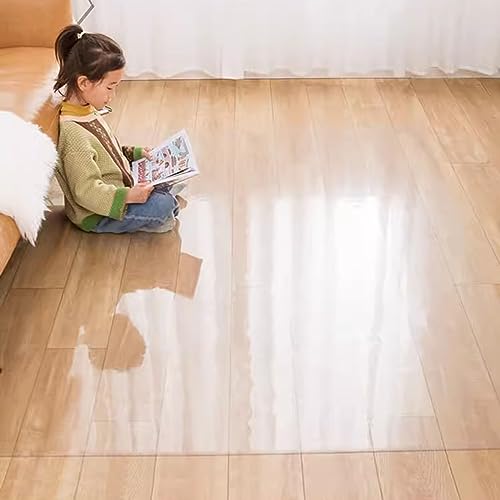 ENWINDXS Clear Plastic Vinyl Rug Protector Chair Mat for Hardwood Floor, Non-Slip Scratch Resistant Indoor Mat