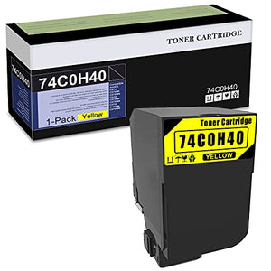 1 Pack Compatible 74C0H40 Toner Cartridge Replacement for Lexmark CS720 CS720de CS720dte CS725 CS725de CS725dte CX725 CX725de CX725dte Printer Cartridge (Yellow).