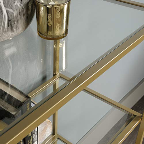Sauder International Lux Bookcase, Satin Gold Finish