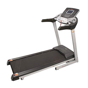 Sunny Health & Fitness Energy Flex Electric Treadmill with Bluetooth Connectivity, Automatic Incline, Speakers and 16 Preloaded Programs - SF-T7724, Gray, Twin