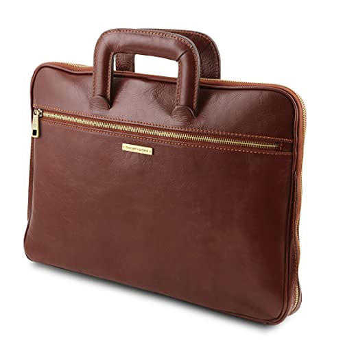 Tuscany Leather Caserta - Document Leather briefcase - TL142070 (DARK BROWN)