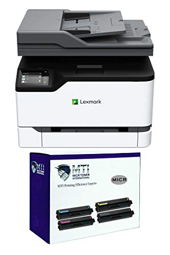MICR Toner International Color Lexmark MC3224adwe MICR Check Printer Bundle with 4 Lexmark C3210C0 C3210M0 C3210Y0 C3210K0 Modified OEM MICR Toner Cartridges (Cyan Magenta Yellow Black, 5 Items)