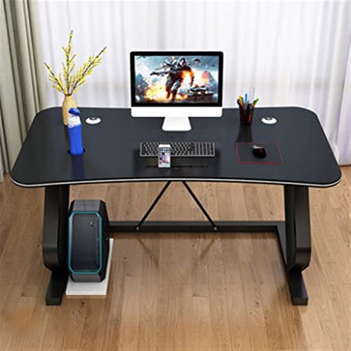 YUHUAWF Computer Desk with Mobile Phone Card Slot - Black, 100CM