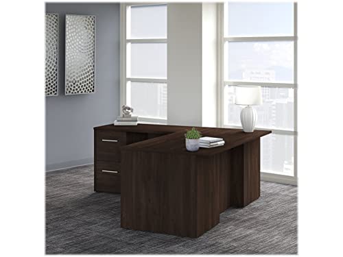 bbf Bush OF5004BWSU Office 500 L-Shaped Executive Desk - Black Walnut