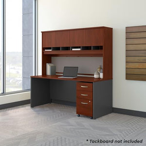 Bush Business Furniture Series C Office Desk with Hutch and File Cabinet