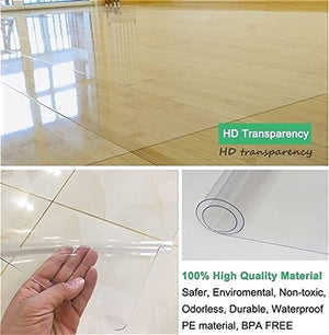 None Clear Chair Mat, PVC Office Floor Protector Non-Slip Transparent Carpet Protector, 120x400cm