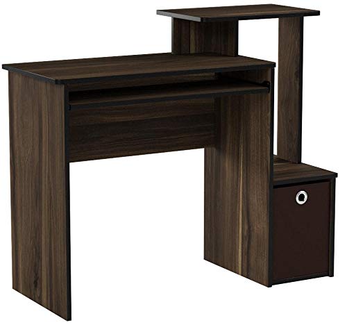 FURINNO Econ Multipurpose Home Office Computer Writing Desk, Columbia Walnut/Dark Brown