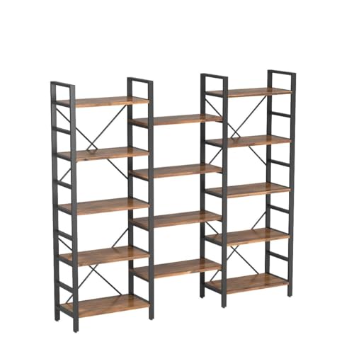 Tribesigns 5-Shelf Vintage Industrial Bookcase, 70 inch