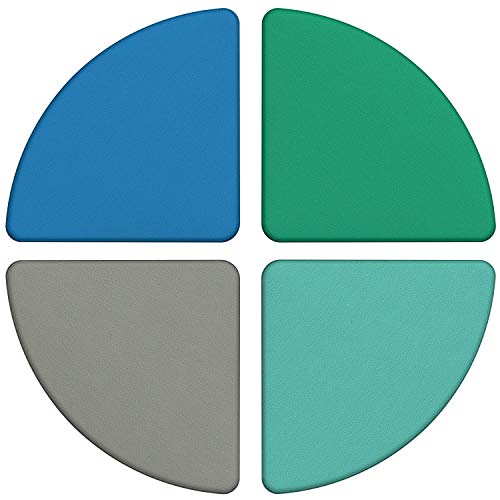 FDP SoftScape Pie Ottoman, Collaborative Flexible Seating for Kids, Teens, Adults; Soft Foam Furniture for in-Home Learning, Classrooms, Offices, Libraries, Junior 16" H (4-Piece) - Contemporary