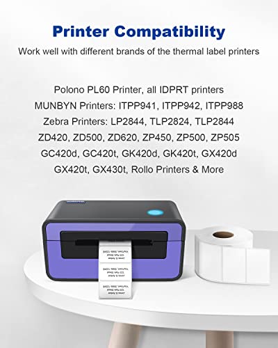 POLONO Label Printer - 150mm/s 4x6 Gray Thermal Label Printer, POLONO 2.25”x1.25” Direct Thermal Label, 1000 Labels, White, Compatible with Amazon, Ebay, Etsy, Shopify and FedEx